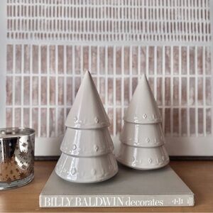 NWT Threshold White Ceramic Decorative Trees - Set of 2